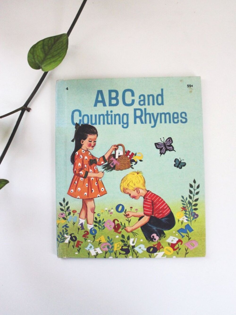 ABC And Counting Rhymes Vintage 1960s Wonder Books Hardcover Childrens Book 60s